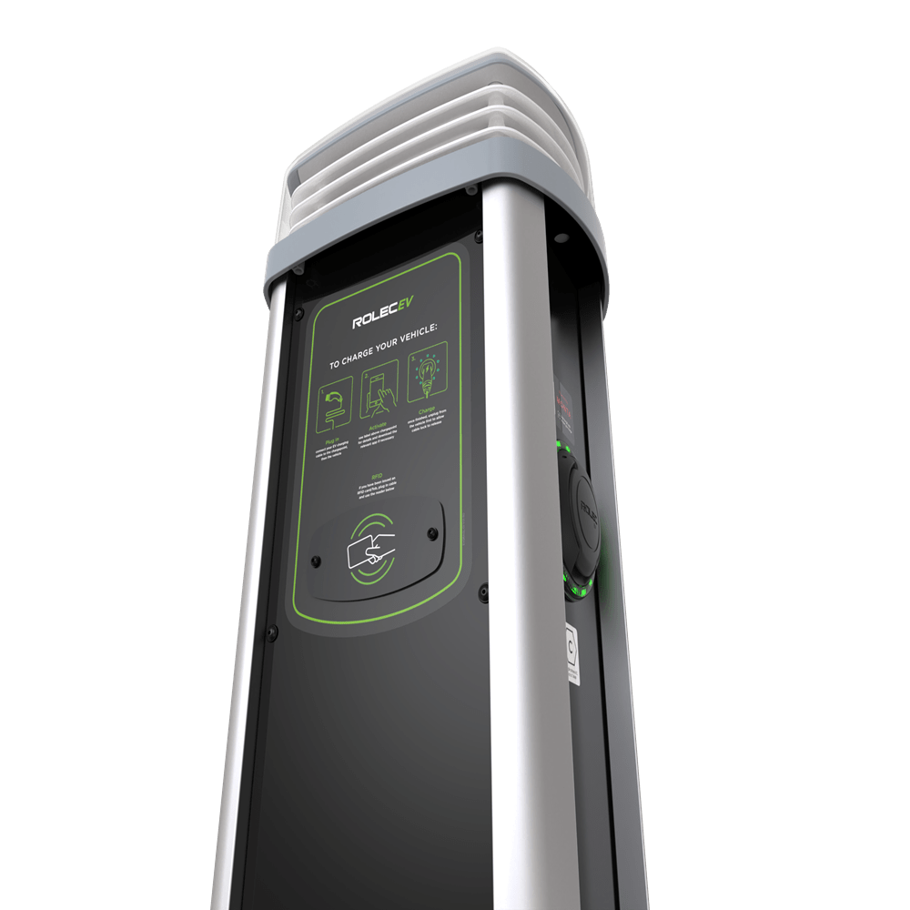 Rolec Quantum Plus elektromos autó töltőoszlop 2×22 kW (Type 2 aljzat) MID,POS
