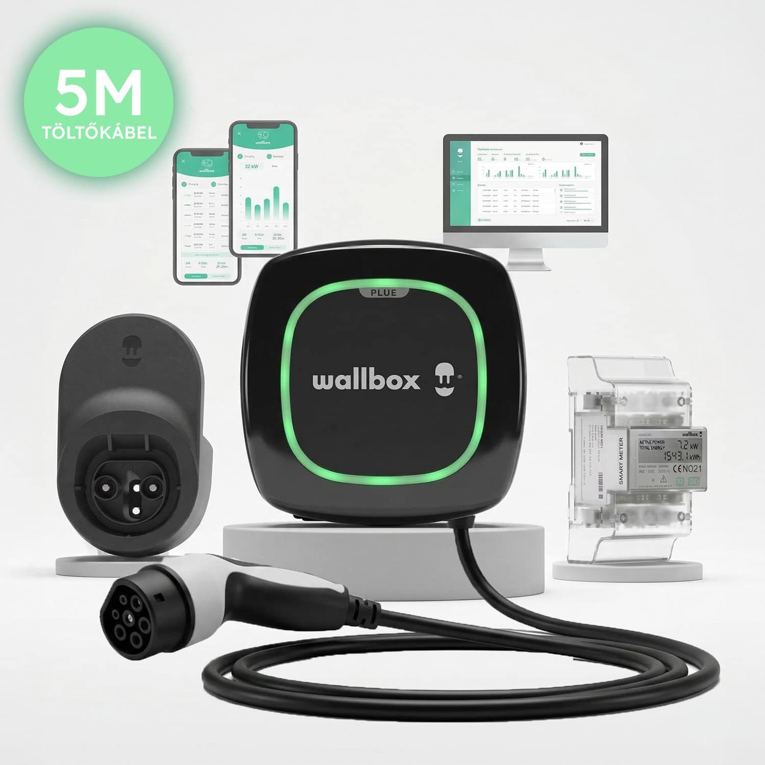 Wallbox Pulsar Plus 22kW + POWER BOOST + Kábel Dock – Fekete