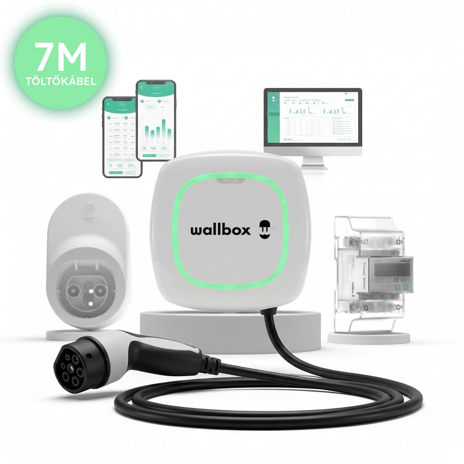 Wallbox Pulsar Plus 22kW + POWER BOOST + Kábel Dock – Fehér - 7m