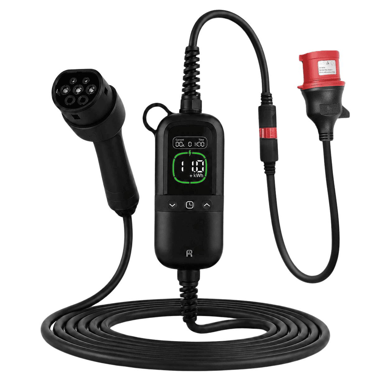 Rheidon PC200 Pro elektromos autó állítható hordozható töltő – (3x16A) 11 kW – 7,5m Type2 kábellel
