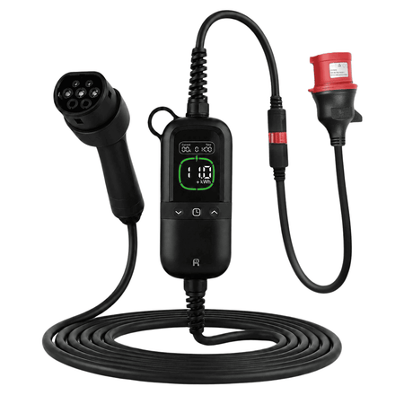 Rheidon PC200 Pro elektromos autó állítható hordozható töltő – (3x16A) 11 kW – 7,5m Type2 kábellel