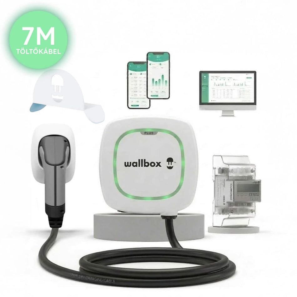 Wallbox Pulsar Plus 22kW + POWER BOOST + Kábel tartó – Fehér - 7m