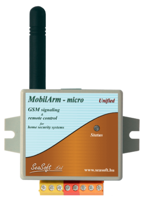 MobilArm-Micro GSM hívó modul feszültségmentes kontaktusos bemenettel