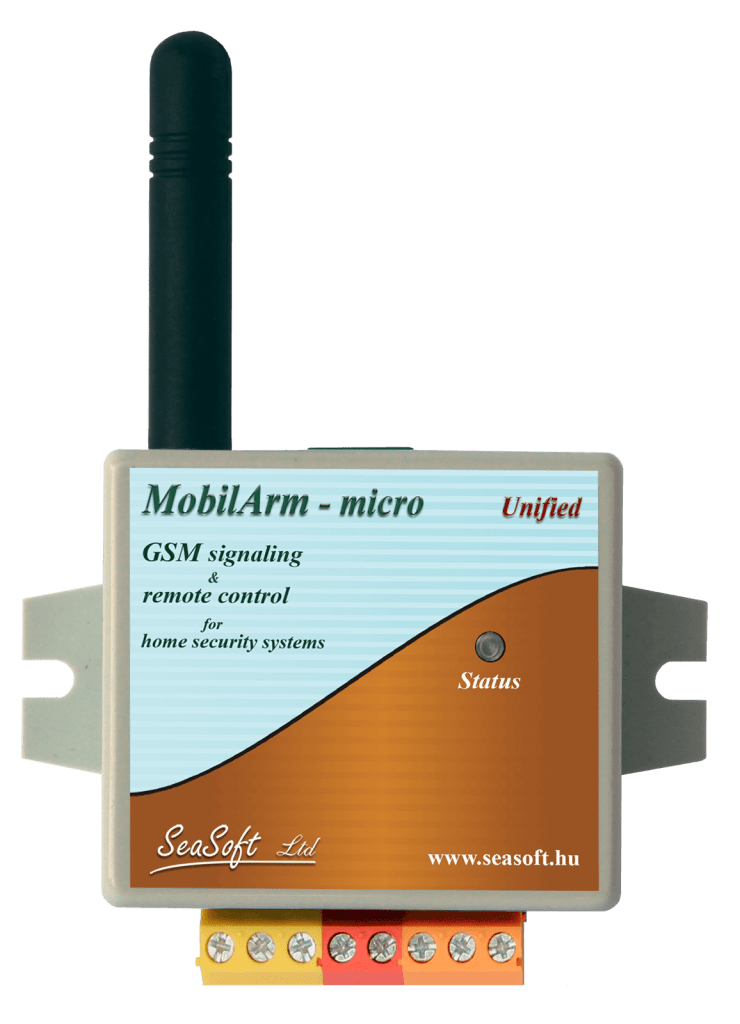 MobilArm-Micro GSM hívó modul feszültségmentes kontaktusos bemenettel