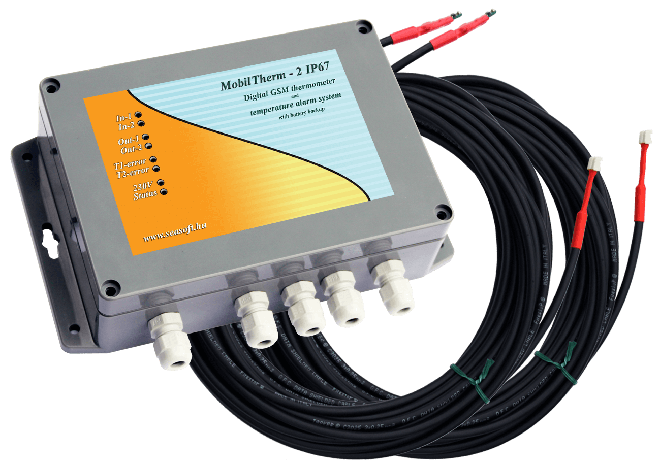 A MobilTherm-2-IP67 ipari nagyáramú távhőmérő, hőfokjelző és hőfokriasztó modul 